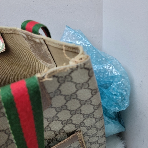 100% Authentic GUCCI vintage web sherry line tote - Picture 10 of 14